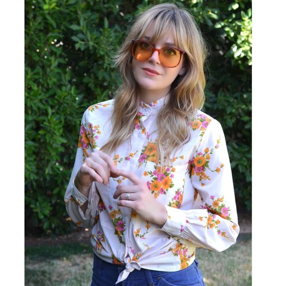 Vintage Tops - * SOLD *Vintage 1970s Floral Shirt